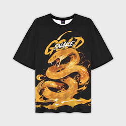 Мужская футболка оверсайз Gold snake