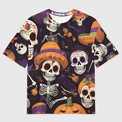 Мужская футболка оверсайз Страшилки хэллоуин