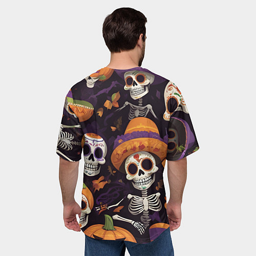 Мужская футболка оверсайз Страшилки хэллоуин / 3D-принт – фото 4