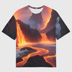 Мужская футболка оверсайз Текущая лава