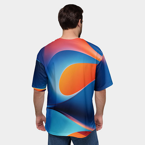 Мужская футболка оверсайз Абстрактный геометрический градиент / 3D-принт – фото 4