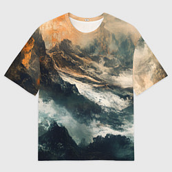 Футболка оверсайз мужская Иллюстрация хаоса в грубом стиле, цвет: 3D-принт