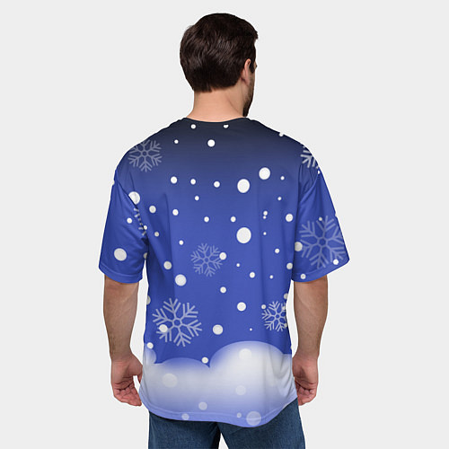 Мужская футболка оверсайз Ъуъ - Новый год / 3D-принт – фото 4