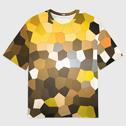 Мужская футболка оверсайз Желто белая мозаика