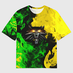 Футболка оверсайз мужская The Witcher in fire, цвет: 3D-принт