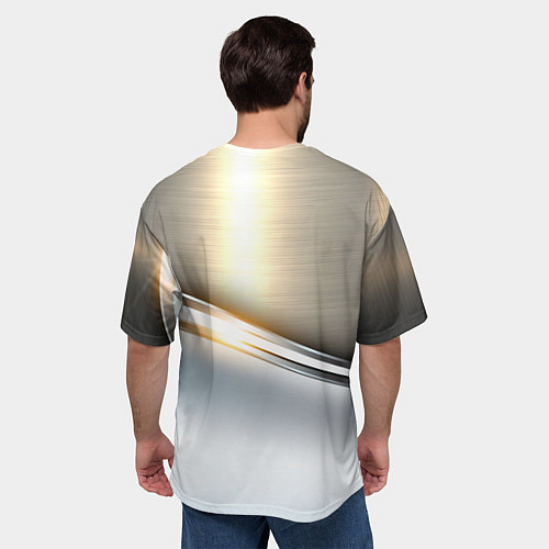 Мужская футболка оверсайз Volvo жёлтый метал / 3D-принт – фото 4