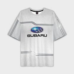 Футболка оверсайз мужская Subaru auto steel metal, цвет: 3D-принт