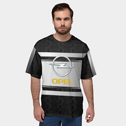 Футболка оверсайз мужская Opel узоры метал, цвет: 3D-принт — фото 2