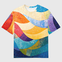 Футболка оверсайз мужская Разноцветная геометрическая мозаика, цвет: 3D-принт