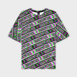 Мужская футболка оверсайз Juventus glitch pattern