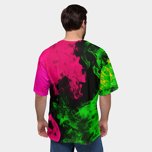 Мужская футболка оверсайз Warthunder flame fight / 3D-принт – фото 4