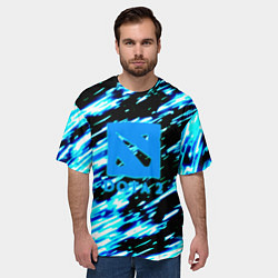 Футболка оверсайз мужская DOTA холодные краски, цвет: 3D-принт — фото 2