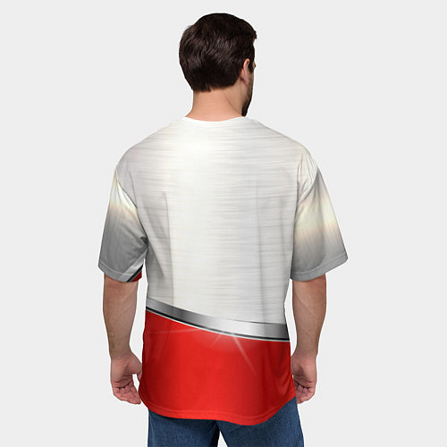 Мужская футболка оверсайз BMW metal carbon steel / 3D-принт – фото 4