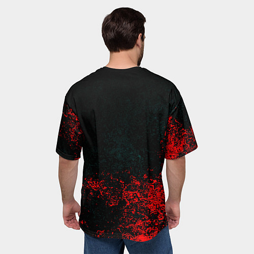 Мужская футболка оверсайз Biohazard брызги красок / 3D-принт – фото 4