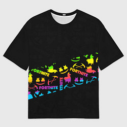 Мужская футболка оверсайз Fortnite rainbow