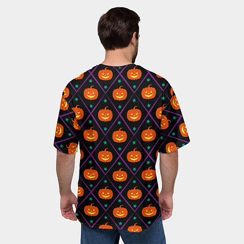Мужская футболка оверсайз Звёздные тыквы / 3D-принт – фото 4