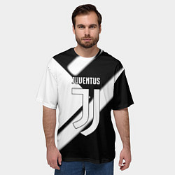 Футболка оверсайз мужская Juventus geometry steel, цвет: 3D-принт — фото 2