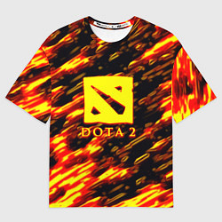 Футболка оверсайз мужская DOTA2 огенный стиль текстура, цвет: 3D-принт