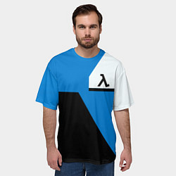 Футболка оверсайз мужская Half life geometry steel valve, цвет: 3D-принт — фото 2