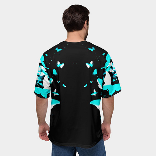 Мужская футболка оверсайз Bullet for my valentine бабочки / 3D-принт – фото 4