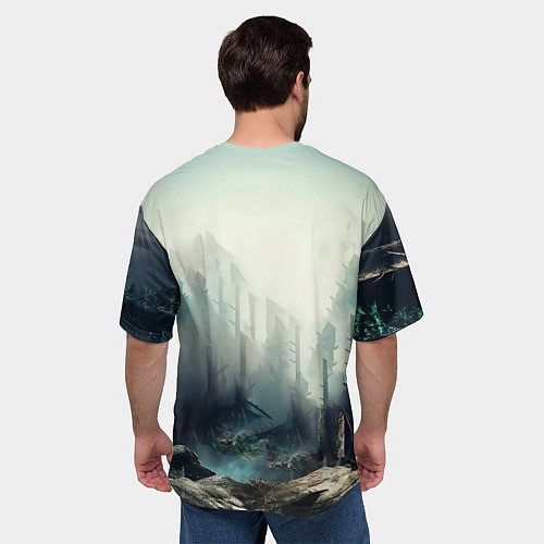 Мужская футболка оверсайз Агрессивный бурый медведь / 3D-принт – фото 4