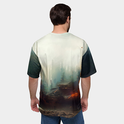 Мужская футболка оверсайз Агрессивный бурый медведь / 3D-принт – фото 4