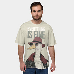 Футболка оверсайз мужская Гусь - все хорошо, цвет: 3D-принт — фото 2