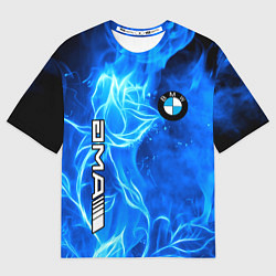 Футболка оверсайз мужская BMW flower flame, цвет: 3D-принт