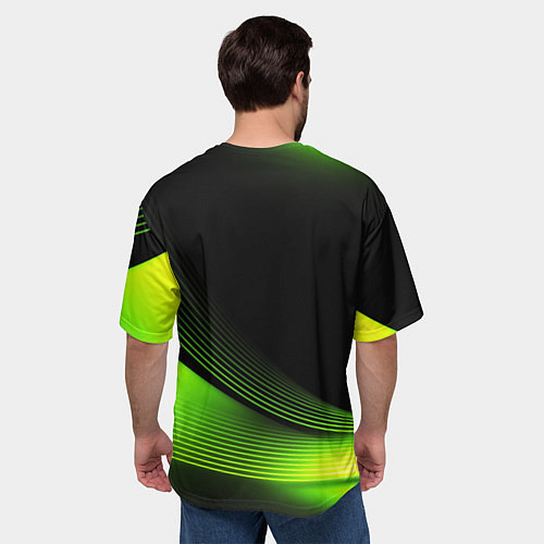 Мужская футболка оверсайз Doom абстракция кислотная / 3D-принт – фото 4