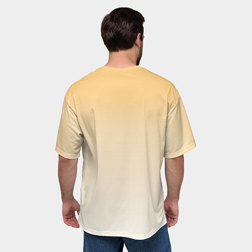 Мужская футболка оверсайз Градиент желтый с цветами / 3D-принт – фото 4