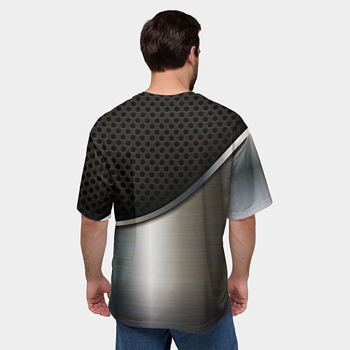 Мужская футболка оверсайз Honda metal car / 3D-принт – фото 4