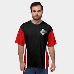 Футболка оверсайз мужская Черно-красный FIRM, цвет: 3D-принт — фото 2
