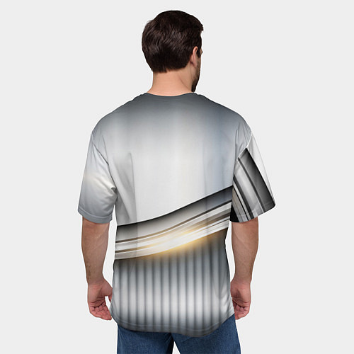 Мужская футболка оверсайз Volvo metalic car / 3D-принт – фото 4