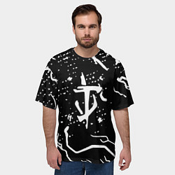 Футболка оверсайз мужская Doom шторм краски, цвет: 3D-принт — фото 2