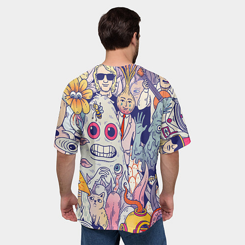 Мужская футболка оверсайз Психоделические монстры / 3D-принт – фото 4