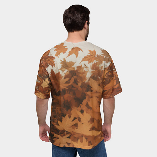 Мужская футболка оверсайз Юный Гатс в осенней листве / 3D-принт – фото 4
