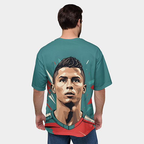 Мужская футболка оверсайз Футболист Рональдо / 3D-принт – фото 4