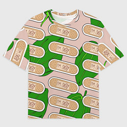 Футболка оверсайз мужская Я в порядке пластырь, цвет: 3D-принт