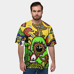 Футболка оверсайз мужская Mario краски текстура, цвет: 3D-принт — фото 2