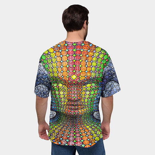 Мужская футболка оверсайз Оптические стёкла / 3D-принт – фото 4