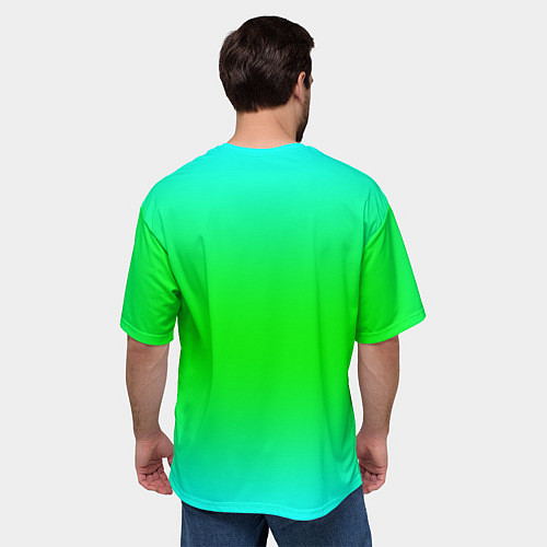 Мужская футболка оверсайз Кислотный градиент текстура / 3D-принт – фото 4
