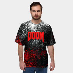 Футболка оверсайз мужская Doom брызги красок, цвет: 3D-принт — фото 2