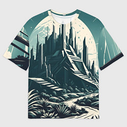 Мужская футболка оверсайз Фантастика город