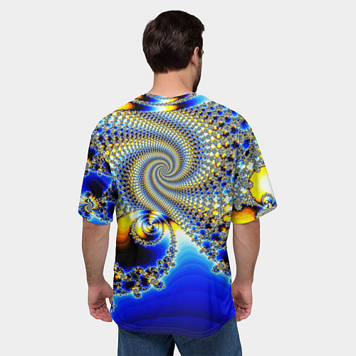 Мужская футболка оверсайз Фрактальный психоделики узор / 3D-принт – фото 4
