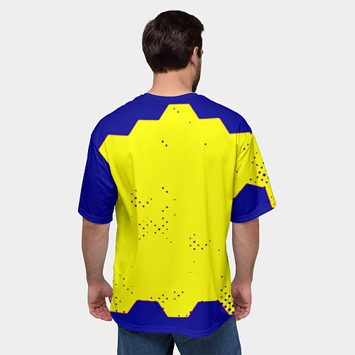 Мужская футболка оверсайз Rainbow six hexagon steel / 3D-принт – фото 4