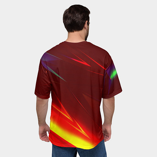 Мужская футболка оверсайз Чернобыль лайт стрипсы / 3D-принт – фото 4