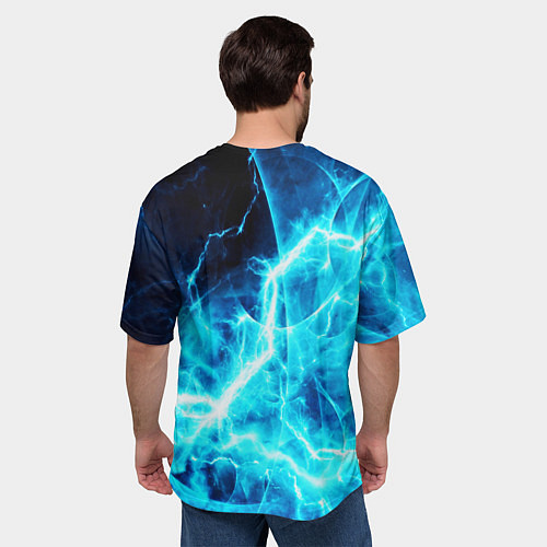 Мужская футболка оверсайз Nirvana electro / 3D-принт – фото 4
