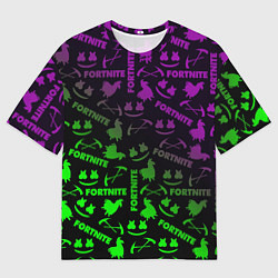 Футболка оверсайз мужская Fortnite кислота неоновая, цвет: 3D-принт