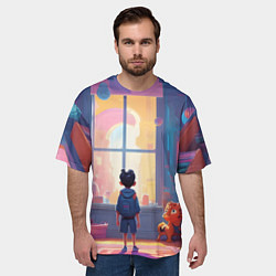 Футболка оверсайз мужская Детство приключения, цвет: 3D-принт — фото 2