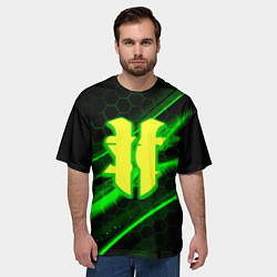 Футболка оверсайз мужская Starcraft 2 кислотные соты линии, цвет: 3D-принт — фото 2